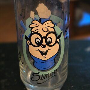 1985 Simon The Chipmunks Glass Bagdasarian